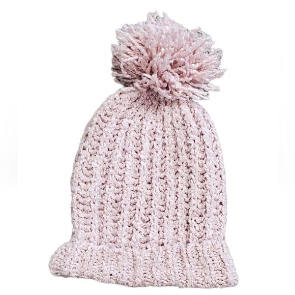 C.C. Blush Knit Hat with Pom Pom - Picture 2 of 4